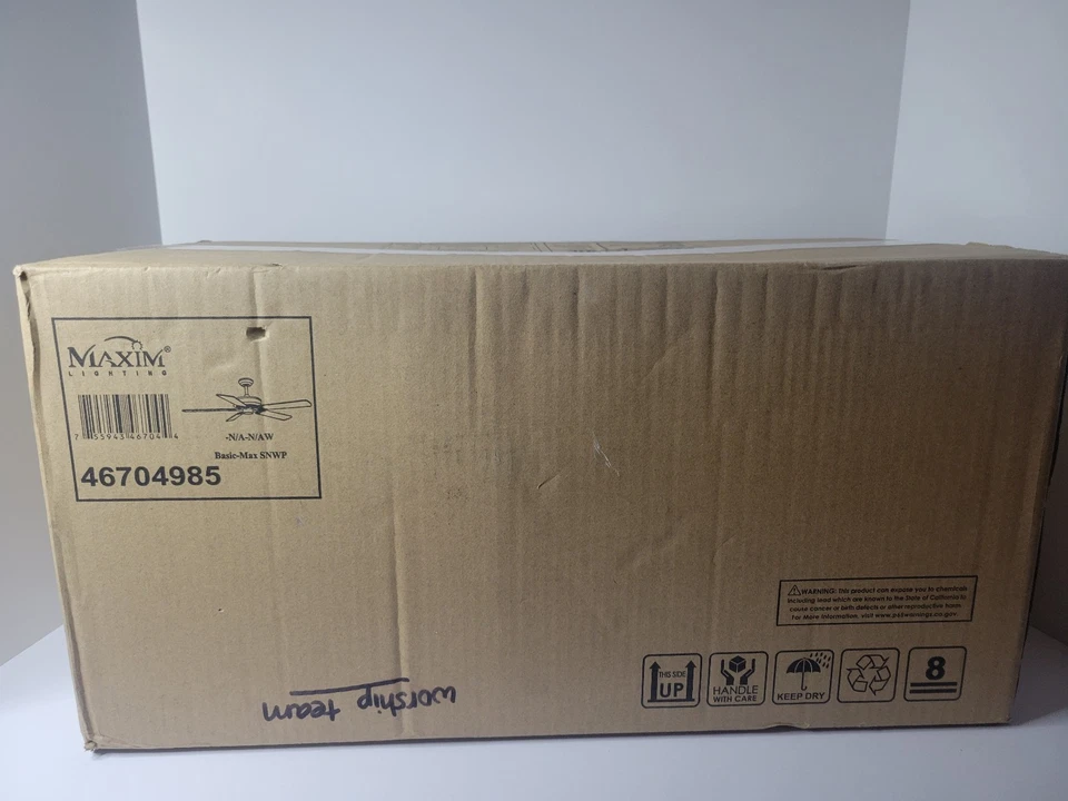 Maxim Lighting 89905SNWP Basic-Max Indoor Ceiling Fan Satin Nickel/Walnut/Pecan - Image 4 of 4