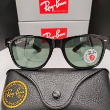 Hot Ray-Ban RB2140 Wayfarer Sunglasses Gloss Black Frame Green Polarized Lens 50