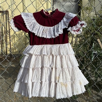 Vintage Lulu's Fashions Pageant Size 4 Dress Lace Ruffles Full Circle  Flawed | eBay