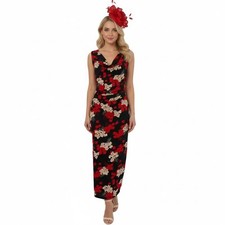 Phase Eight size 12 dress fascinator Mother of Bride Outfit red black wedding