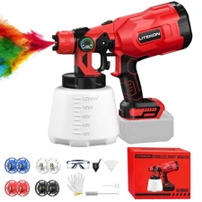 Cordless Paint Sprayer Compatible with 𝗗𝗘-𝗪𝗔𝗟𝗧 20V Max Battery, 1000W High