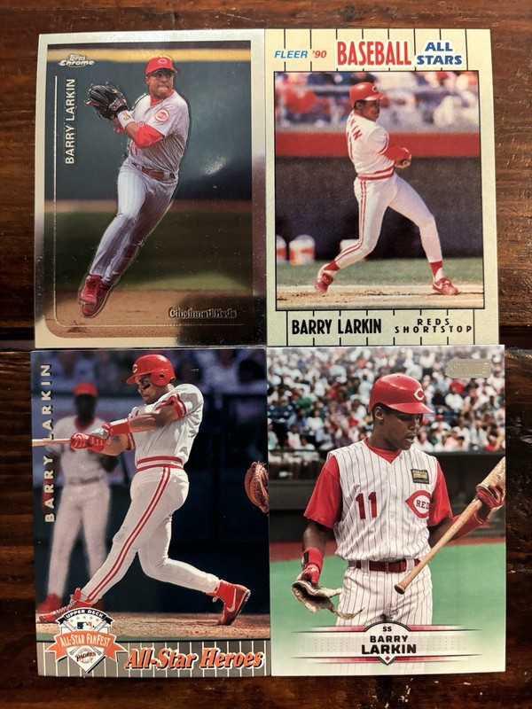 Barry Larkin 4 Card LOT! Chrome / All Stars / Stadium Club - Cincinnati Reds