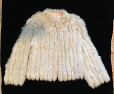 Vintage 1970s/1980s Saga Fox Blue Fox Fur Coat Ivory Cream  Short  Size L/M
