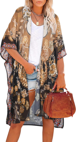 Women'S Kimono Swimsuit Coverups Summer Beach Casual Loose Cardigans for Swimwea