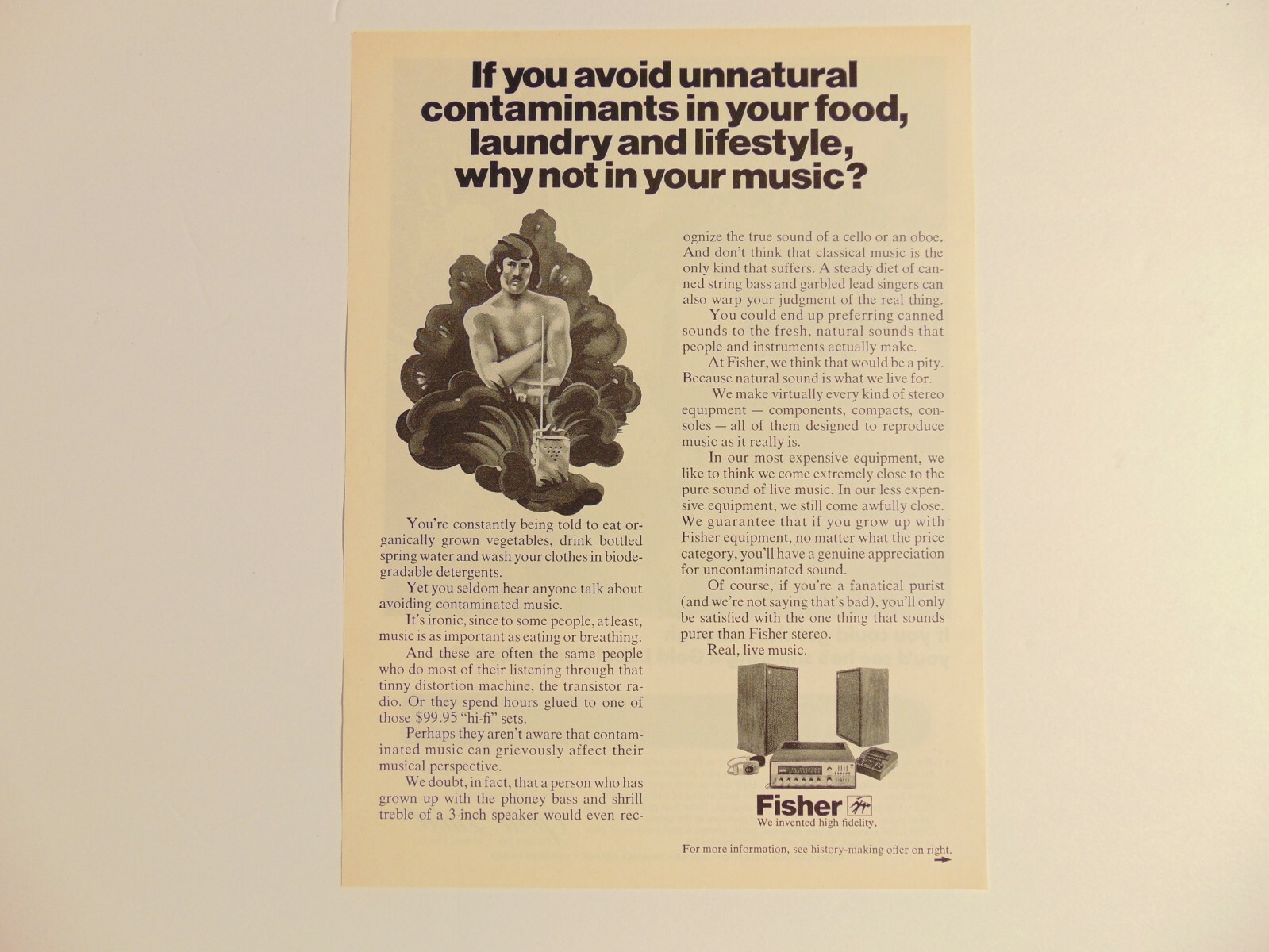 1971 Fisher High Fidelity Stereo vintage print ad