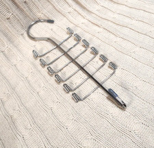 Vintage Metal Tie Hanger With Multiple Hooks Rubber Tip Closet Organizer