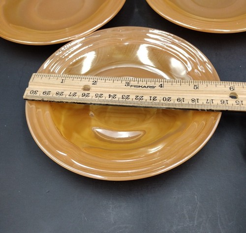 Anchor Hocking Fire King Peach Luster Laurel Leaf Saucers Set of 3 - Picture 2 of 6