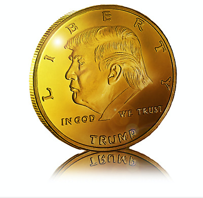 2 PC President TRUMP Collectible Coins 1.55" Gold Silver Flag TRUMP Coins