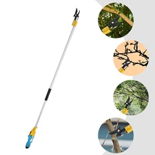 Electric Pruner Cordless Pruning Shears Extension Pole +2 Lithium Battery NEW