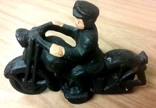 VINTAGE CAST IRON MAN ON MOTORCYCLE UNKNOWN YEAR HUBLEY