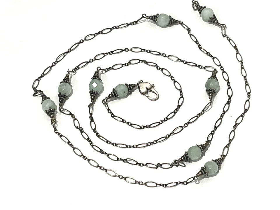 Collar Brighton Retirado Amazonita? "Corche de corazón de cuentas 44""" Foto 2 de 4