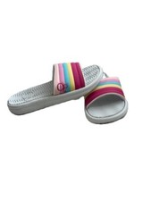 Ocean Pacific Kids White Rainbow Striped Sandals size 4