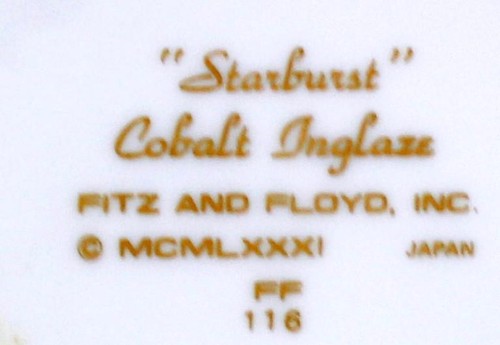 Fitz and Floyd Starburst grupo de 2 tazas y juegos de platillos banda marrón - Imagen 6 de 6