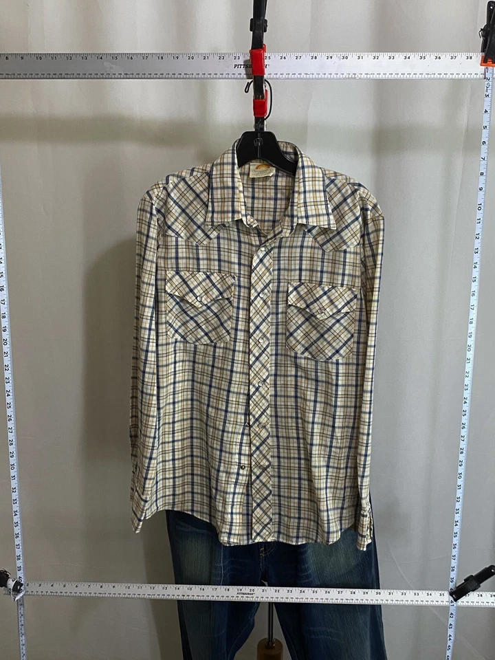 VTG Saturdays In California Western Snap LONG SLEEVE SHIRT Medium M 15.5x33 - Image 3 of 4