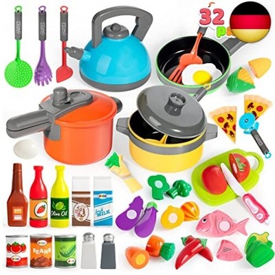 JOYIN 36-teiliges Kinder-Spielküchen-Set, Kochgeschirr-Set mit Töpfen und P