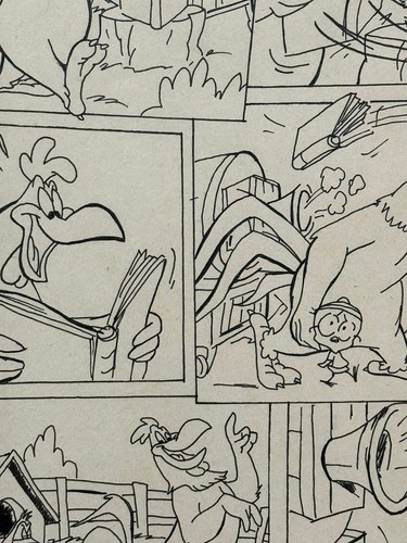 Chuck Jones (Handarbeit) Zeichnung auf altem Papier signiert & gestempelt, Vintage Kunst - Bild 3 von 4