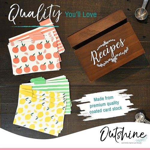 Outshine 24 Pack 4x6 Recipe Farmhouse Card Dividers Organizers Tabs - Picture 34 of 45