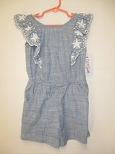 Cat  Jack Blue with White Star Sleeveless Jumpsuit Shorts size XS 4/5