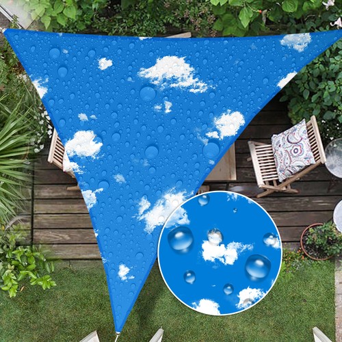 Wasserdicht Himmelblau Sonnenschutz Segel Überdachung Outdoor Terrasse Garten Abdeckung Dreieck - Bild 6 von 14
