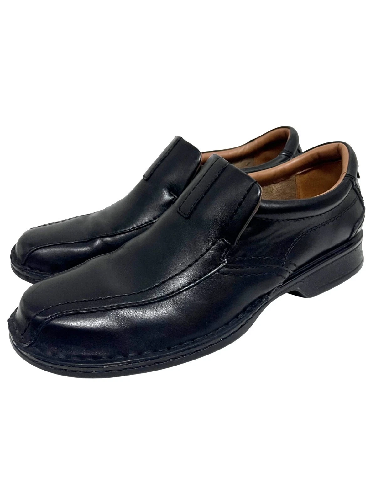 Mocassini eleganti Clarks Escalade Step neri in pelle slip on Ortholite comodi nuovi