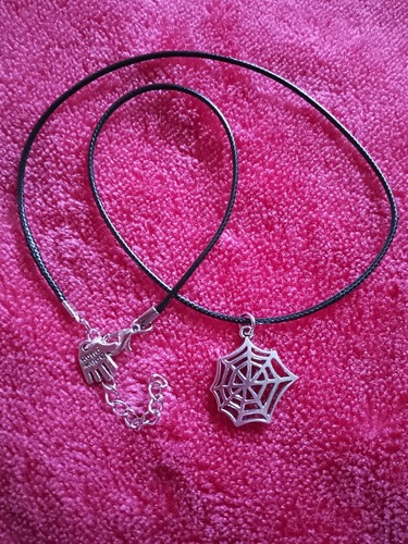 Halloween Spider Web Pendant On Black Cord. New. - Picture 2 of 3