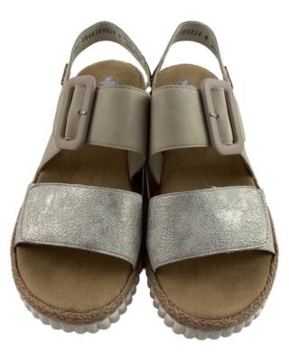 Rieker Damen Riemchensandalen 69260-60 Beige  Extra Weit