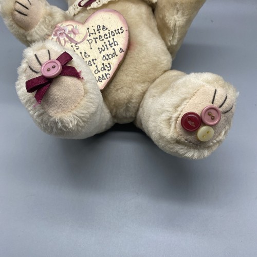 11" Jointed Plush "Life is Precious Handle with Prayer & A Teddy Bear" Country - Picture 2 of 9