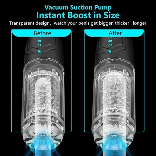 Handsfree Male Masturbaters Automatic Rotation Telescopic Strokers Cup Lubricant - Picture 17 of 25