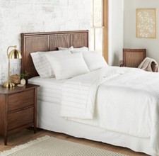 Hearth  Hand Magnolia Center Stripe Slub Full/Queen Comforter  Sham Set Cream