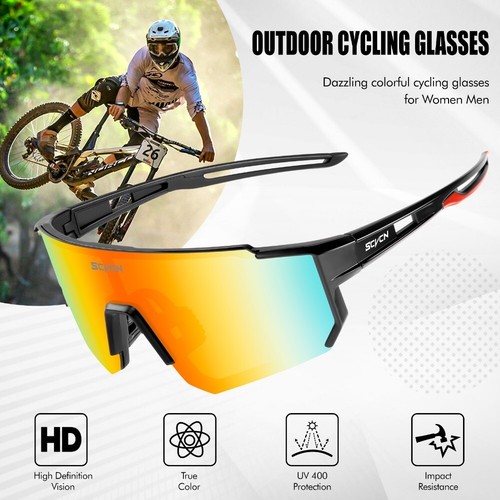 Lunettes de soleil cyclisme hommes femmes sport course UV400 équitation vélo lunettes - Photo 4/36