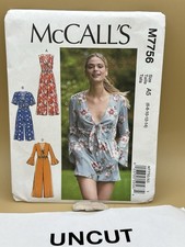McCall's Pattern M7756 Jumpsuit Romper Loose Fitting Easy Size 6-14 UNCUT FF