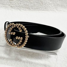 GUCCI Interlocking Belt Leather Studs