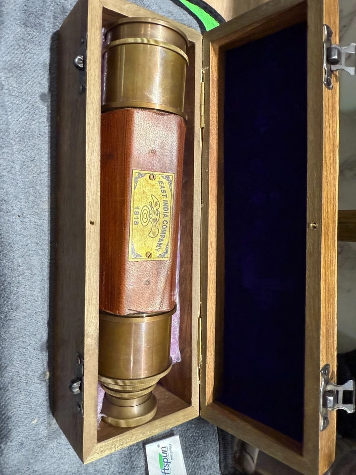 Vintage East India Company 1818 Style Brass Telescope - Nautical Collector's Pie - Image 4 of 4