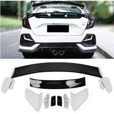 For 2016-2021 Honda Civic Hatchback Type-r Black White Rear Trunk Spoiler Wing