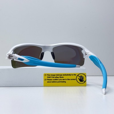 Oakley Flak 2.0 OO9271 Polarized Sunglasses White Frame Blue