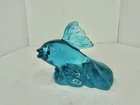 Vintage Fenton Art Glass Blue Koi Fish Signed Michael Fenton #644 Limited Ed