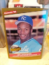 DONRUSS 1986 HIGHLIGHTS BO JACKSON ROOKIE CARD # 43. ABSOLUTELY MINT . IF.... rookie card picture