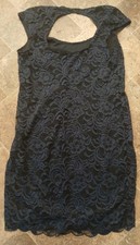 Navy Blue Lace Like Dress