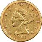 1852 Liberty Head $2.5 Gold Quarter Eagle, Fine F, Ex-Jewelry & Cleaned