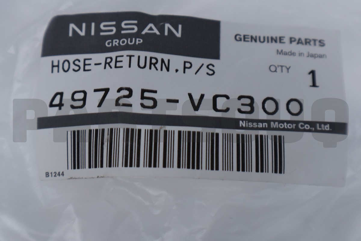 49725VC300 Genuine Nissan HOSE-RETURN,POWER STEERING 49725-VC300