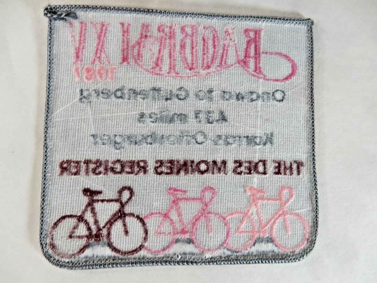 1987 Ragbrai XV Cycling Patch, Century, St. Anthony Loop, History 437 miles