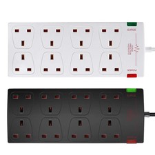 8 Way Mains Surge Protected Extension Lead 3m Cable Gang Socket Power