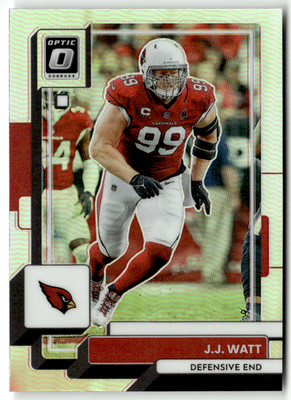 2022 Panini Donruss Optic NFL Football No. 4 J.J. Watt Silver Prizm