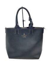 LANVIN en Bleu Handbag Leather BLK Plain Used