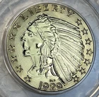 American Mint 24 Kt gold Layered 1929 Half Eagle $5 Proof Coin 8 grams, 29 mm
