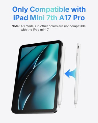 Metapen Pencil A8 Only for iPad Mini 7th A17 Pro, 2 Minutes Fast