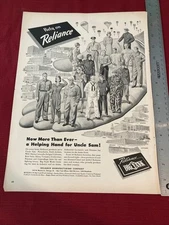 Reliance Manufacturing Company Clothing WWII 1940’s Print Ad