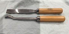 Ashley Iles Ltd Eng Paar Schnitzmeißel 3/8” & 1” Sehr guter Zustand mit melierten Griffen