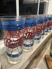 Vintage 1970’s Pepsi Cola Stained Glass Tiffany Style Drinking Glasses Set of 6