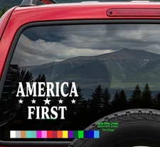 America First Sticker Decal - MAGA Trump Conservative Political USA Flag Vinyl